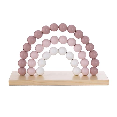 Nojo 7101968R Little Love By Nojo Rainbow Shelfie Pink And Ivory Natural Wood Bead Nursery Décor thumb #2