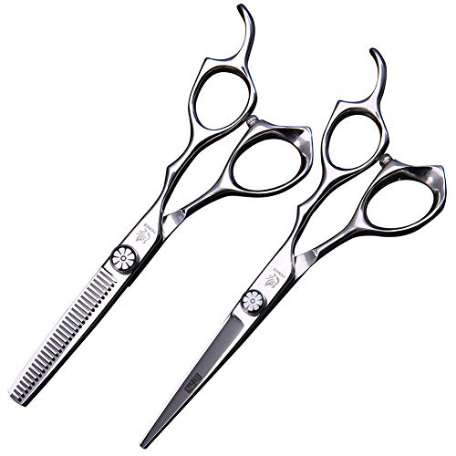 FENICE PEAK Professional Hair Cutting Thinning Shear- 8 in 1 Hairdressing Scissors Set - Barber Hair Cutting Scissors/Shears（6.0 inch）
