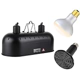 DXOPHIEX Dual Reptile Light Fixture with Bulbs