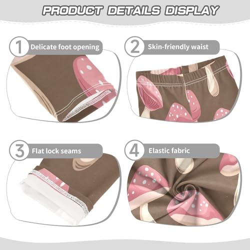 Toddler Girls Leggings Printed Yoga Pants Leggings Red Mushroom for Kids3