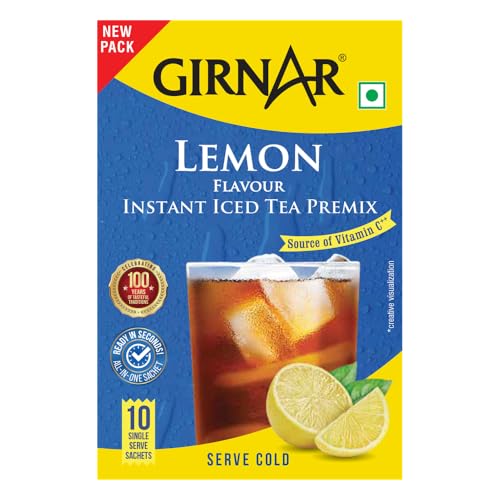 Image of Girnar Instant Premix Iced Tea - Lemon Flavour (10 Sachets)
