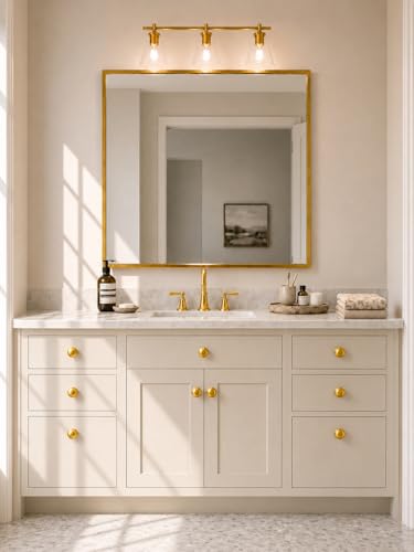 Image of trust4care 4-Pack Brushed Satin Gold 1.5 inch Bifold Closet Cabinet Knobs Pulls