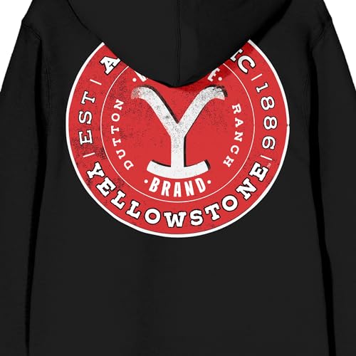 Bioworld Yellowstone Sticker Art and Logo Adult Black Zip-Up Hoodie4