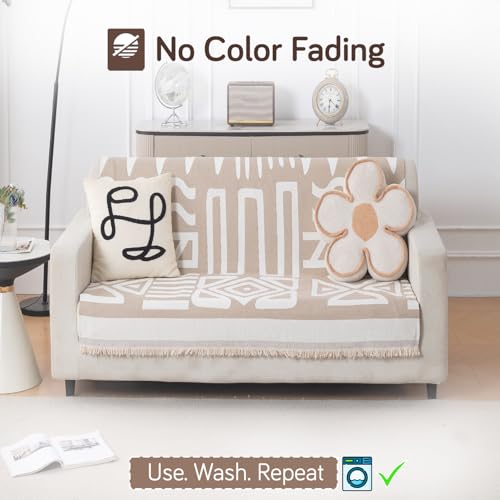 Image of HOKIPO Sofa Cover 2 Seater, 180x120 cm, Beige