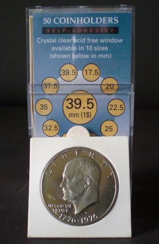 SuperSafe 50 2x2 SelfAdhesive Cardboard Coin Holders Large Dollars