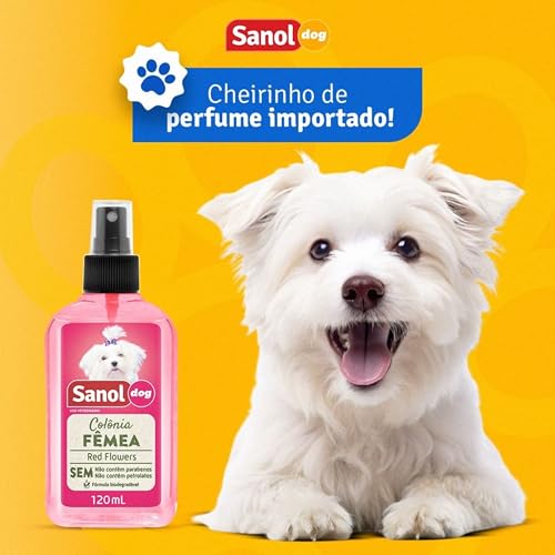 Sanol Dog Colônia Para Pêlos De Cães Fêmea 120 Ml Rosa