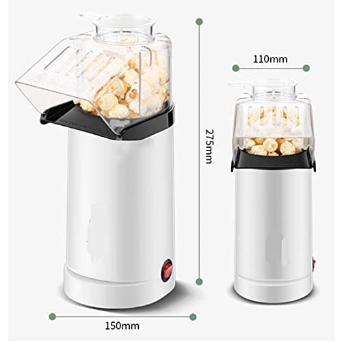 Macchina per Popcorn Macchina per Popcorn, Macchina per Popcorn ad Aria Calda Rimovibile per casa per Adulti Senza Olio, Macchina per Popcorn con Snack sani e deliziosi