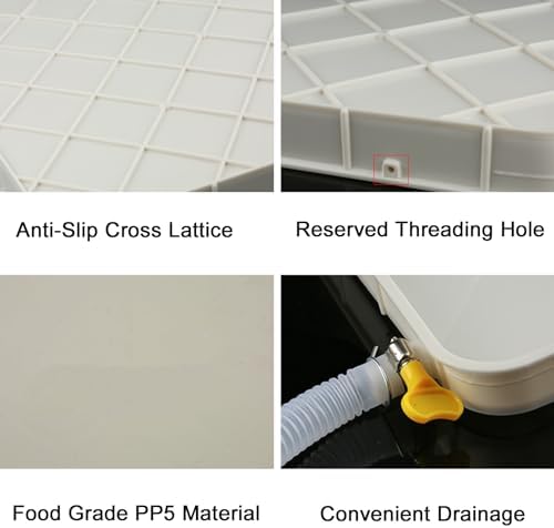 Universal Air Conditioner Drain Pan, Plastic Condensate Drip Tray with Drain Hole & 10ft Hose, Indoor/Outdoor Split AC Accessories (36"x17.7"x1.3")