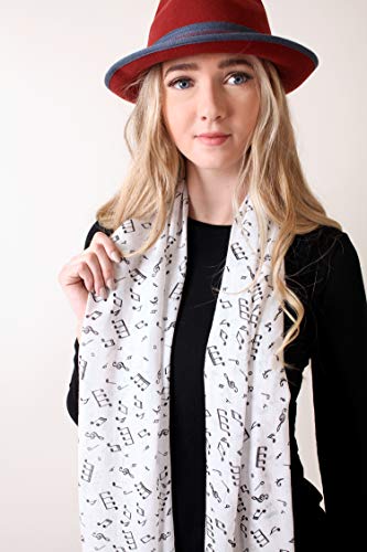 Anika Dali Women's Music Lover Musical Notes Fashion Scarf Shawl (Off-White) #TOP3