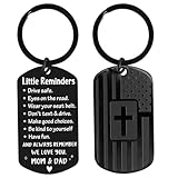 EoBeCy Drive Safe Keychain Gift for Boys, New Driver Stainless Steel Keyring for 16 Year Old Teen Boy Girls, 16th Birthday Gifts for Son Daughter, First Car Accessories Gift from Mom Dad