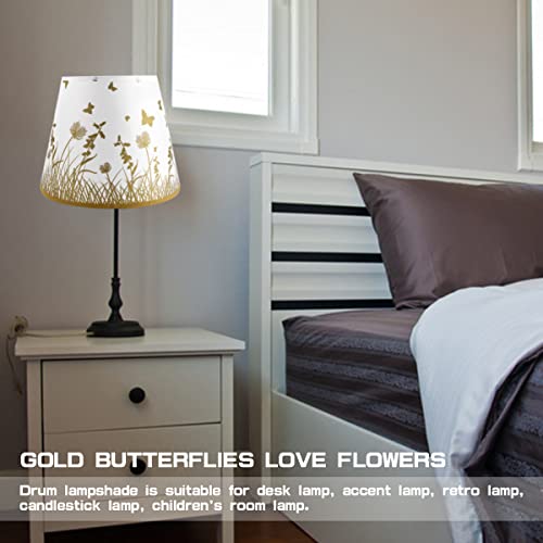 Anronch E27 Screw Lampshade, Simple Flower Pattern Lampshade - Drum Lamp Shade Hardback Lamp Shade For Table Lamps Replacement, Lampshade Accessories For Table Chandelier Wall Lamp Living Room #TOP3
