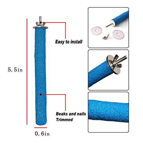 Image of PINVNBY Parrot Bath Box Bird Bathtub Parakeet Bathing Tube with Bird Perches Stand Paw Grinding Cage Accessories Ideal for Small Birds Lovebirds Canary Finches(3 PCS Random Color)