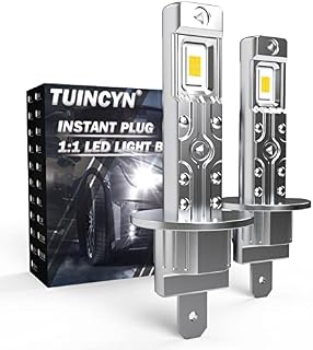 TUINCYN H1 LED Headlight Bulbs 55W 6500K, 1:1 Mini Size Super Bright CSP Chip Cool White 12000LM Low Beam Headlight Conversion Kit Plug and Play LED Fog Light Bulb, Pack of 2