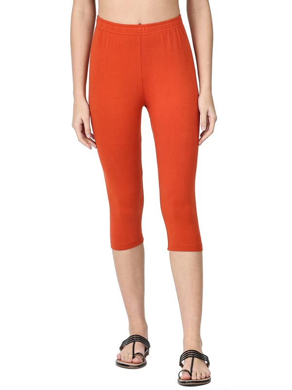 Image of Robinbosky Premium Stretchable Cotton Capri Legging for Women | Suitable for Formal wear & Casual wear | High-End Elastic Makes. The Leggings Squat Proof and Durable for Travel, Yoga, & Workout.