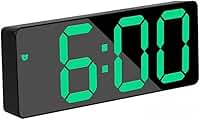 Relógio Digital LED Q-2151 com Despertador, Alarme e Controle de Luminosidade - Display de Temperatura, Modos 12/24 Horas e Alimentação USB (Verde)
