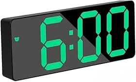 Relógio Digital LED Q-2151 com Despertador, Alarme e Controle de Luminosidade - Display de Temperatura, Modos 12/24 Horas e Alimentação USB (Verde)