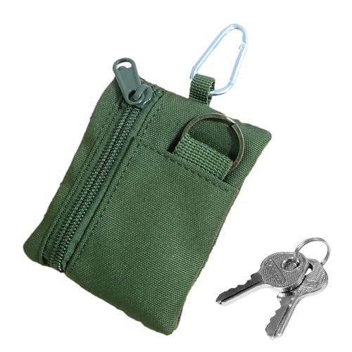 Cartera para niños | Oxford Tela Surf Wallet | Bolsillo de Llavero impermeable con Cremallera de Bolsillo al aire libre de la Cartera Deportiva para, Army Green Square, Se référer au descriptif