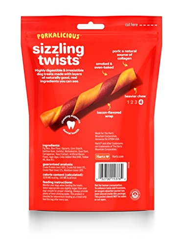 Hartz Oinkies Smoked Pig Skin Bacon Flavored Wrap Dog Treat Chews - 8 Pack #TOP2