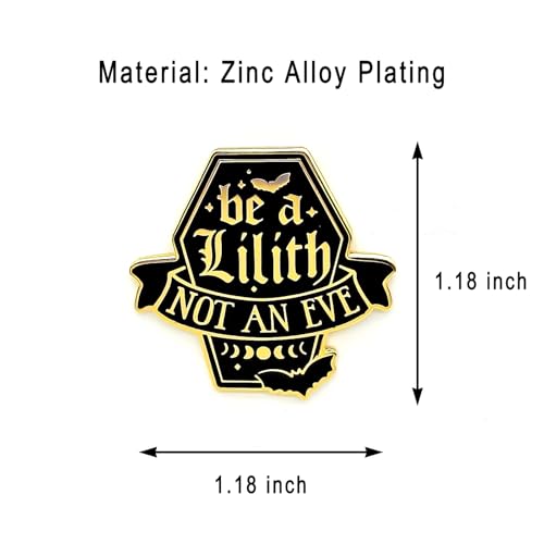 Image of Be A Lilith Not An Eve Enamel Pin - Gothic Series | Premium Enamel Pin - Statement Lapel Pin - Plated Badge for Clothing, Bags, Hats, Jackets, and Lanyards