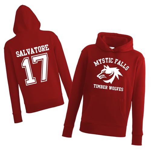 Daily Apparel Inspired The Vampire Hoodies - Mystic Falls Salvatore 17 |Uk Mens Unisex Quality Printed Hooded Top | Vampire Diaries Hooded Jumper for UK Men/Women/Kids
