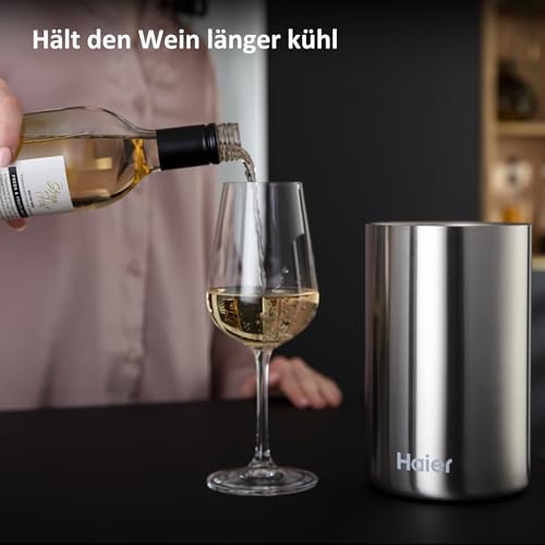Haier HAWTB01 isolierter Weinkühler für Wein, Doppel Wand, Inox – Ansicht 5