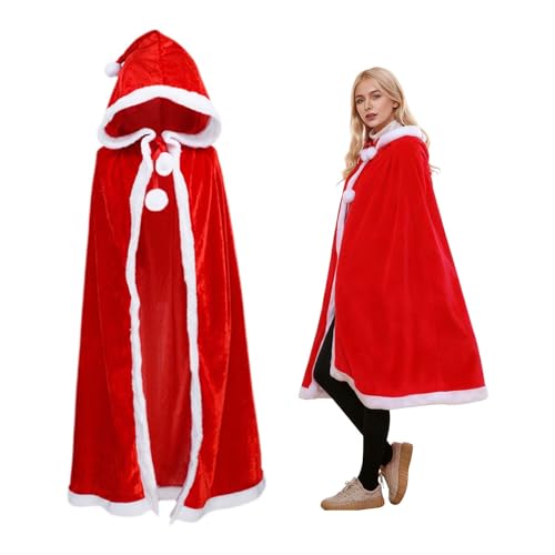 150cm Weihnachten Kapuzen Umhang, Kapuzenumhang Rot, Weihnachten...