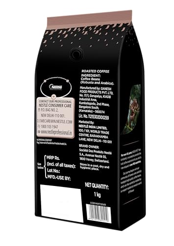 Image of Nescafe Intenso Whole Roasted Coffee Beans, Arabica and Robusta Blend, 1kg, Bag