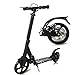 RPOLY Monopattino Stunt Adulto, Addensare Doppia Assorbimento di Scossa Monopattino Stunt Scooter con Freno a Mano Freno/Pedale/Disco 2 Ruote Big City Scooter,Black_A