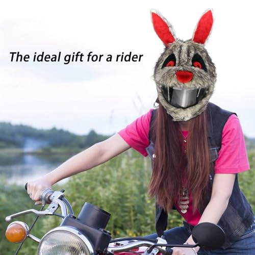 Housse de casque de moto lapin et couvre-casque intégral rigolo