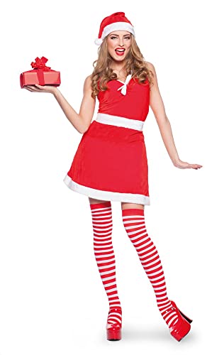 Folat B.V.- Pai Natal Folat 63333 disfarce de Miss Claus para mulher vermelho branco tamanho S-M - Natal, cor