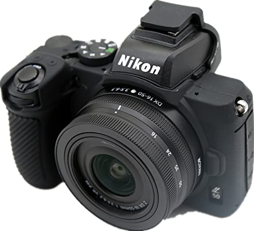 BolinUS Z50 Case, Fullbody Ultra-thin Lightweight Rubber Soft Silicone Housing Case Bag Cover for Nikon Z50 (Black)