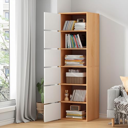 Image of 6-Door Morden Wooden Collapsible Wardrobe for Storage /Space Saving Wooden Wardrobe with Doors /Collpsible Storage Organiser /Living Room -Mapple (Maple, 6 Layer)