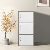 MAITER 3 Door Vertical Stackable Storage Cabinet with Lock,Metal Lcoker,Organizer for Office, Home,