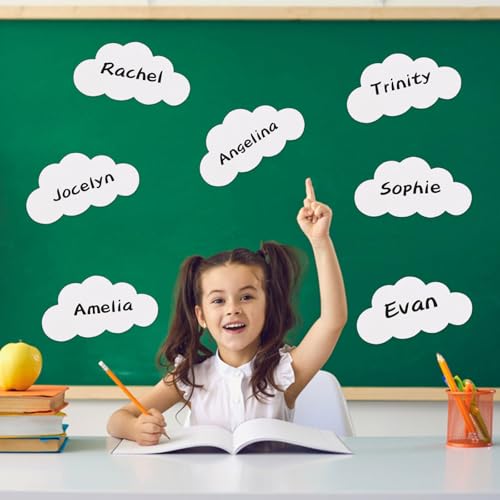 200 Pcs White Cloud Cutouts, 4 Inch Paper Cloud Shapes Die Cut, Double-Sided Classroom Decoration DIY Kids School Craft Projects, Party Wall Decorations, Ideal for Teachers, Parents