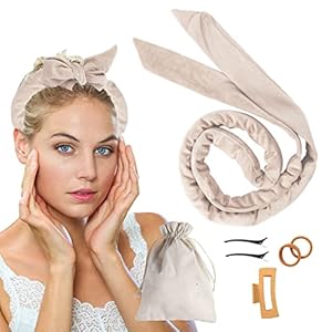 Lenvais Lockenwickler Locken Ohne Hitze, Heatless Curls Band mit 2 Stück Haarspange