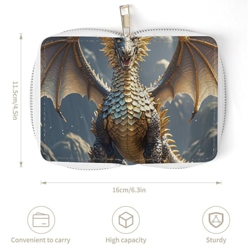 RFID Credit Card Holder Wallets for Women Cute Small Leather Ladies Cardholder Wallets Golden Dragon Card Organizer Case with Zipper3