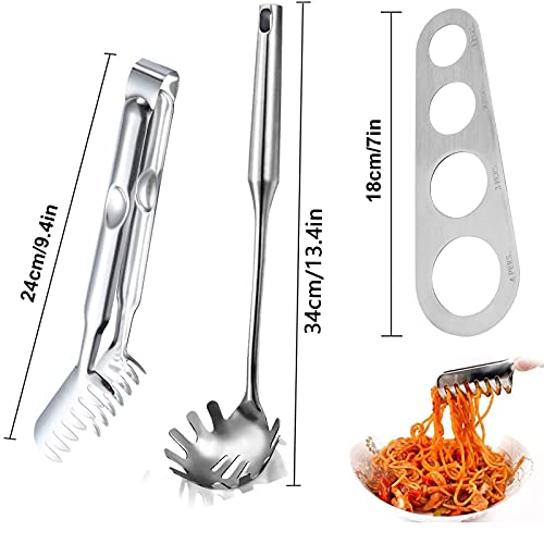 Spaghetti Server Set Pasta Measure Kitchen Aid Tools Pasta Portion Control Gadgets Noodles Pasta Serving Noodle Server Pasta Spoon Server Fork for Home Hotel - Image 3