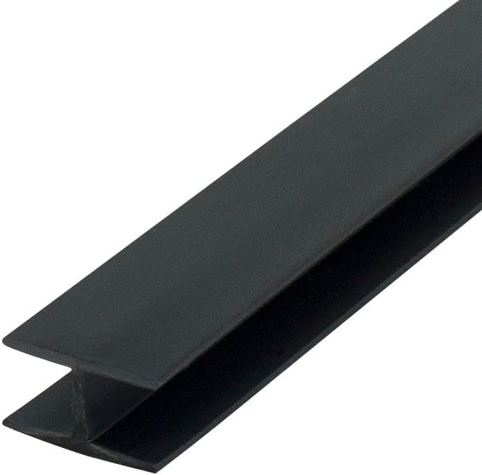 Outwater Plastic H Channel Fits Material 3/8 Inch Thick Black Styrene Divider Moulding 8 Foot Length Commercial Pack (Pack of 25, 200 Feet Total)