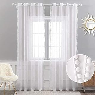 MIULEE 2 Panels Sheer Curtains Voile Transparent Curtains Voile Bedroom Ultra Soft Voile Kid Windows Balcony Decor Living Room Grommet Top 55inches Wx57inches L 140cmx145cm White