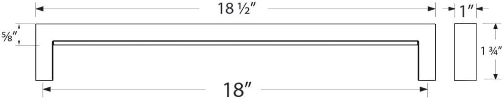 Emtek Keaton Appliance Pull Available as Single, Concealed Surface (CS), or Back to Back (BTB) in 6 Finishes - 86722US4 - (Center to Center 18") - Satin Brass (US4)