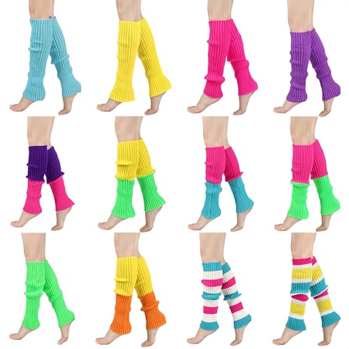 Image of Leg Warmers for Women Winter, Leg Warmers Y2k Ribbed Leg Warmers 80s Leg Warmer Socks Outfit for Girls Party Yoga
