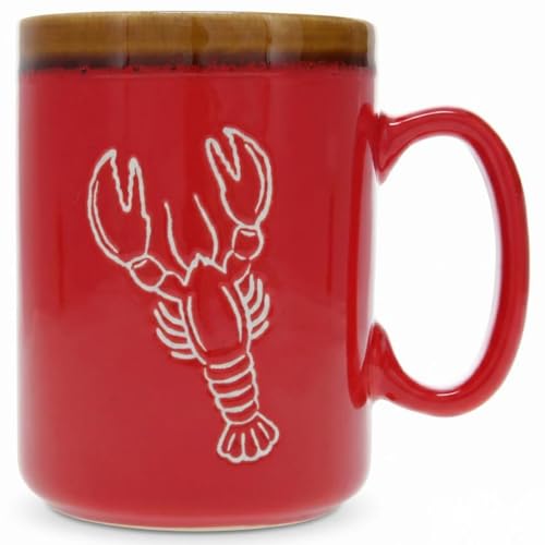Taza de cerámica Cape Shore 18 oz con diseño de langosta miniatura 1