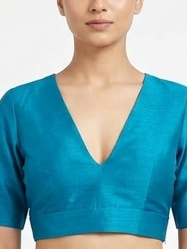 Image of Thevasa Women's Dupion Raw Silk Divine Depth Blouse