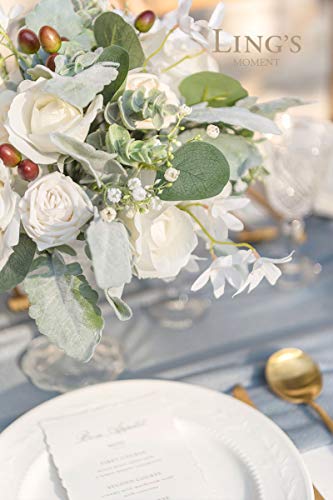 Ling's Moment Artificial Greenery Stems Box Set, 98Pcs With 6 Kinds Of Faux Greenery Picks For Diy Bridal Bouquets Wedding Floral Arrangement Table Centerpieces, Sage Green & White #TOP2