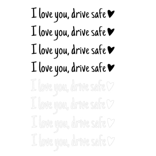 8PCS I Love You Drive Safe Mirror Sticker, I Love You Drive Safe Car Decals, Rear View Mirror Decal for Safety Reminder
