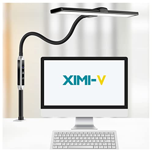 Ximi-V Led Desk Lamp, Swing Arm Table Lamp With Clamp, Flexible Gooseneck Task Lamp, Eye-Caring Desk Light, 3 Modes, Memory Function Desk Lamps For Home Office (212 Black) #TOP3