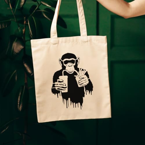 FINGERINSPIRE Banksy Schimpansen Schablone 21x29.7cm: Ausgehöhlte Banksy Graffiti Vorlage Mit Pinsel