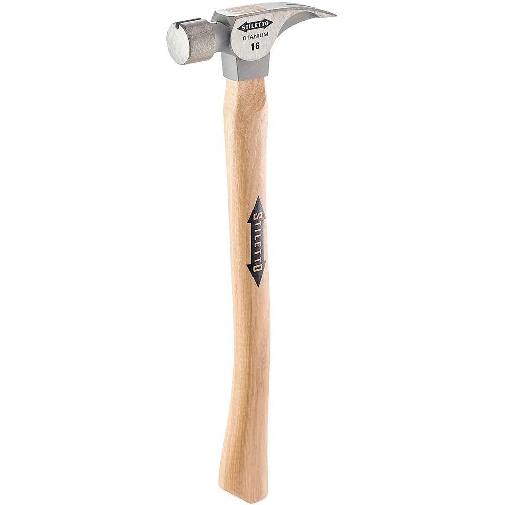 Stiletto ti16sc 16 oz Ti cara lisa con mango curvado de nogal, 18 "