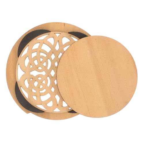 HOODANCOS 木製ギターサウンドホールカバー 音孔ダンパー 高耐久アコースティックギターアクセサリー 滑らかな仕上げで音響安定 民謡木吉他