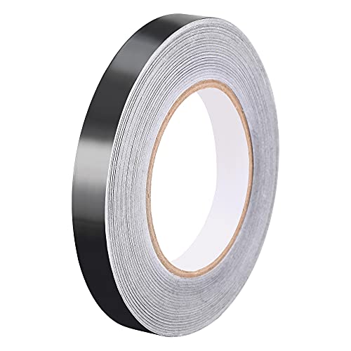 Image of uxcell Aluminum Foil Tape Black Matte Tape Non Reflective 15mmx50m /164ft for HVAC, Sealing, Patching Hot and Blocking Light